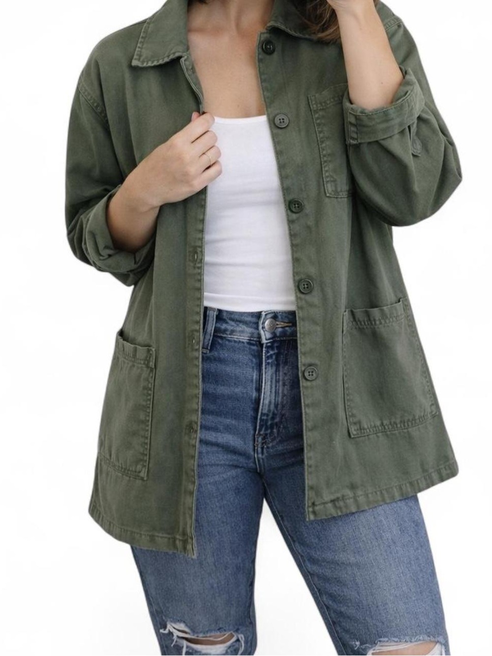 NWT Universal Thread • Olive Green Utility Jacket/Chore Coat with Patch Pockets